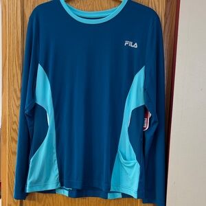 Fila Teal and Light Blue Athletic Top XL reflective